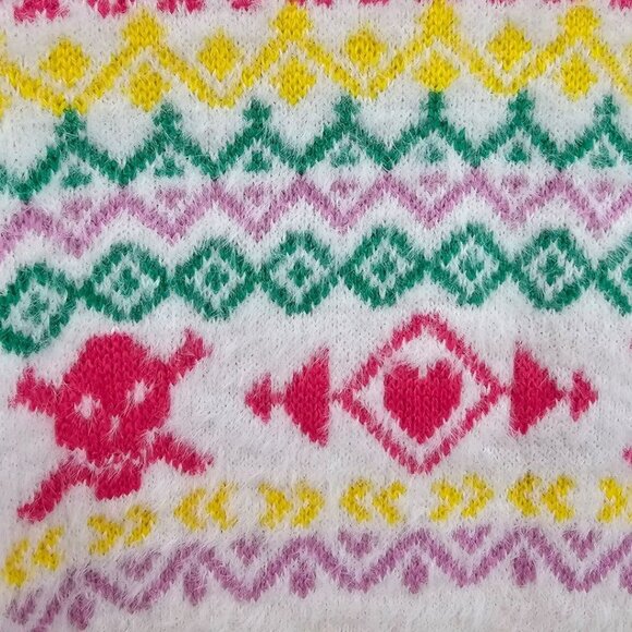 Torrid Womens Plus Size 2X Eyelash Skull Pullover Sweater in Faire Isle - Picture 5 of 13